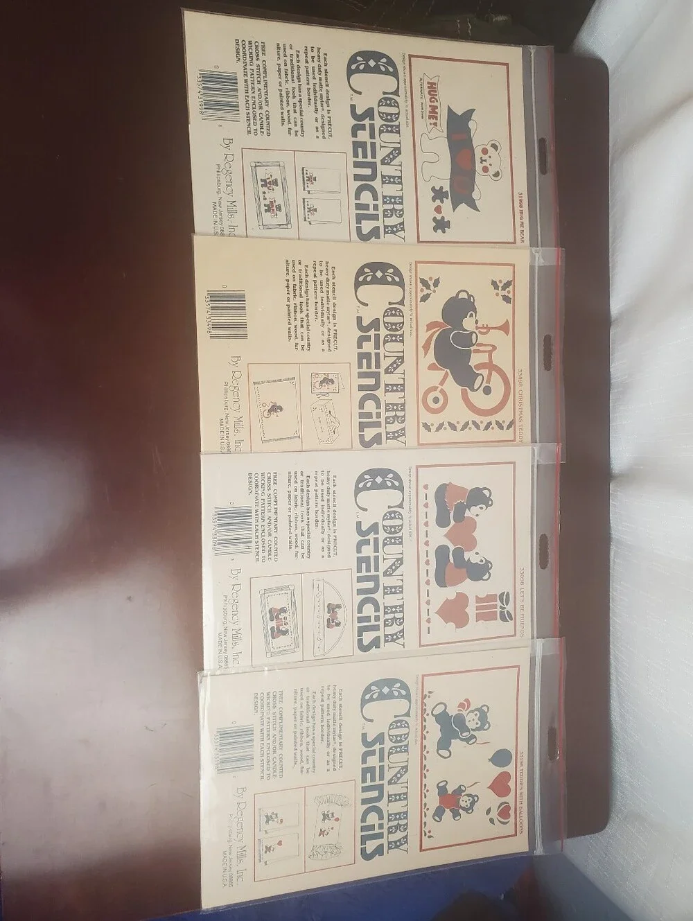 NOS Lot Of 4 Country Stencils By Regency Mills Teddies  And Bears U.S.A